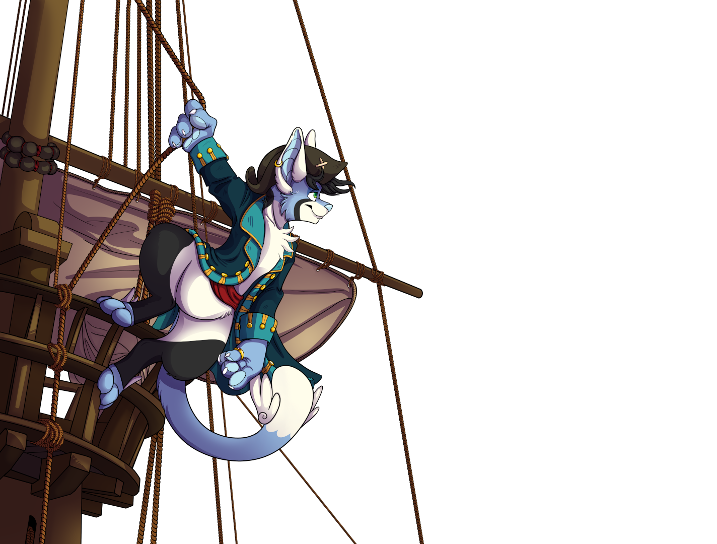 Banner image: Furvana looking out to sea from atop a crow's nest