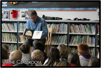 Coastal Raptors Executive Director Dan Varland presenting in a school classroom